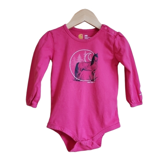 Carhartt Other - Carhartt Baby Girl's Horse Onesie Pink 24 Months